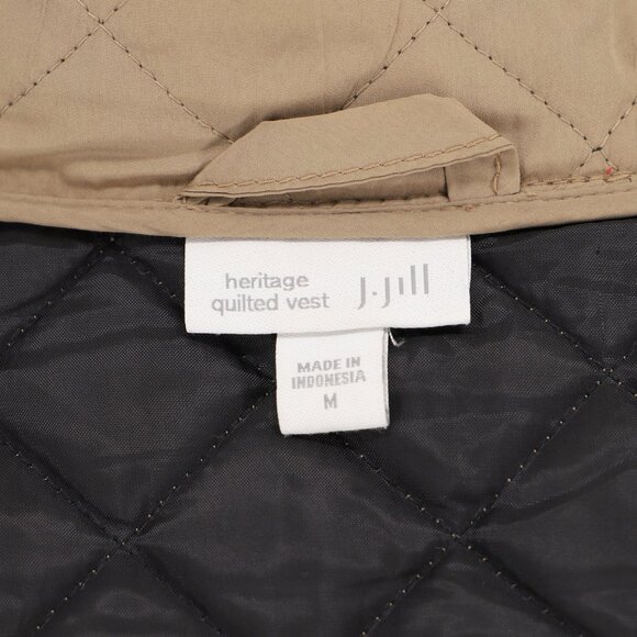 J.JILL Heritage Quilted Vest Tan Brown Size M - Picture 6 of 7